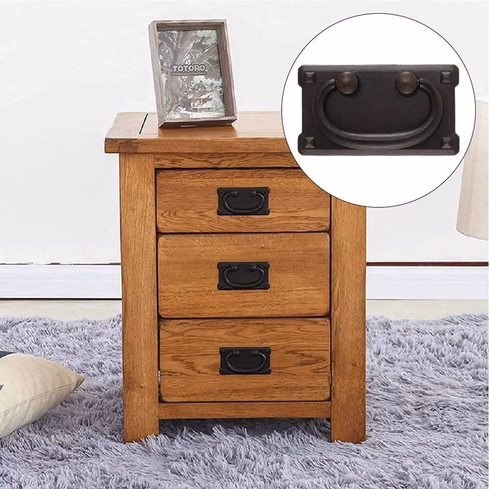 SPETLEK 4 Piece Set of Matt Black and Vintage Bronze Bow Drawer Ring Pulls – 3