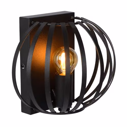 Lucide Manuela Modern Dimmable Metal Wall Light, Black, E14 – 3