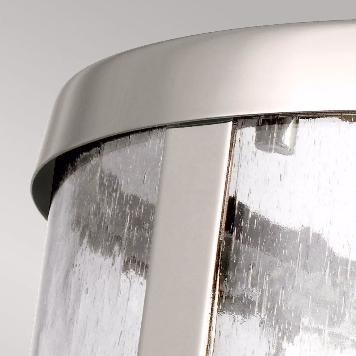 Netlighting Harrow Small Single Light Ceiling Pendant in Polished Nickel and Grey Glass – 2