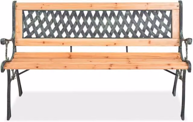 Berkfield Home Brown Wood Garden Bench, Width: 122 cm – 1