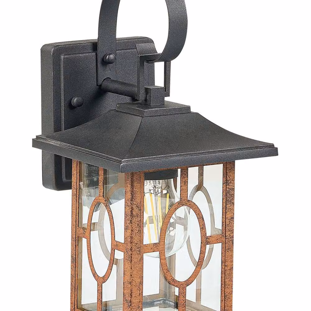 Wyld and Coco Matte Copper Outdoor Wall Lantern with Transparent Glass and E27 Socket – 2