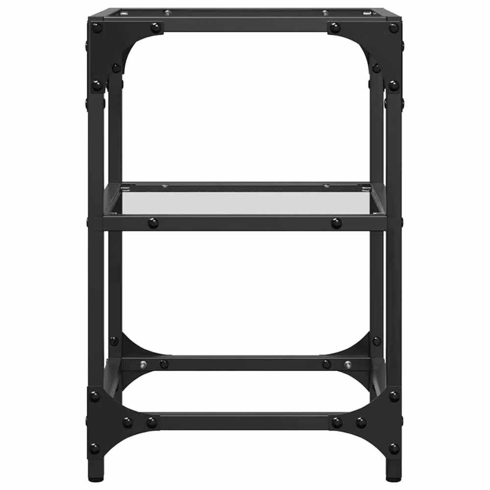 Berkfield Home Set of 2 Square Coffee Tables with Transparent Glass Tops and Steel Legs, W/D/H: 30 x 30 x 45 cm – 4