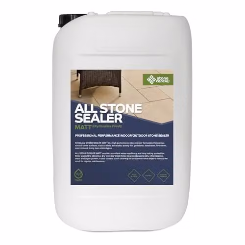 StoneCare4U All Stone Sealer Matt Finish, 25L Transparent Waterproof Exterior Natural Stone Sealant for Sandstone, Limestone and Slate