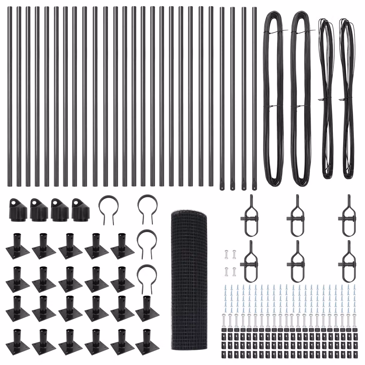 Berkfield Home Grey Steel Welded Wire Fence with 13 Flanged Posts, W: 0.5 m, L: 50 m – 3