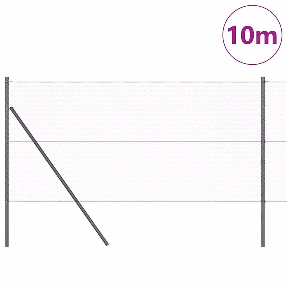 Berkfield Home Hexagon Steel Fence, Grey, W/H: 10 x 1.4 m – 2