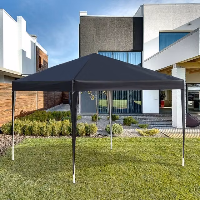 Outsunny Black Pop Up Garden Gazebo Marquee Party Tent and Wedding Canopy W: 300 cm, D: 300 cm, H: 300 cm