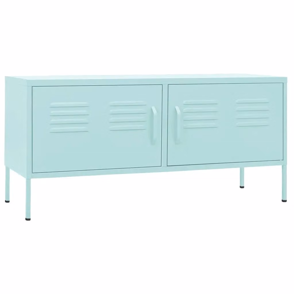 Berkfield Home Metal TV Cabinet in Green, W/D/H: 105 x 35 x 50 cm – 2