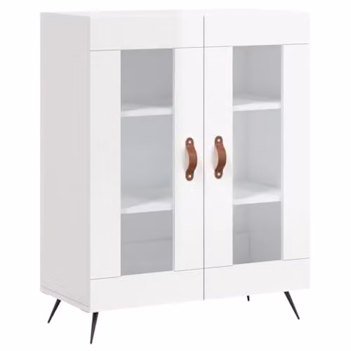 vidaXL Modern High Gloss White Sideboard, W/D/H: 69.5 x 34.0 x 90.0 cm – 1
