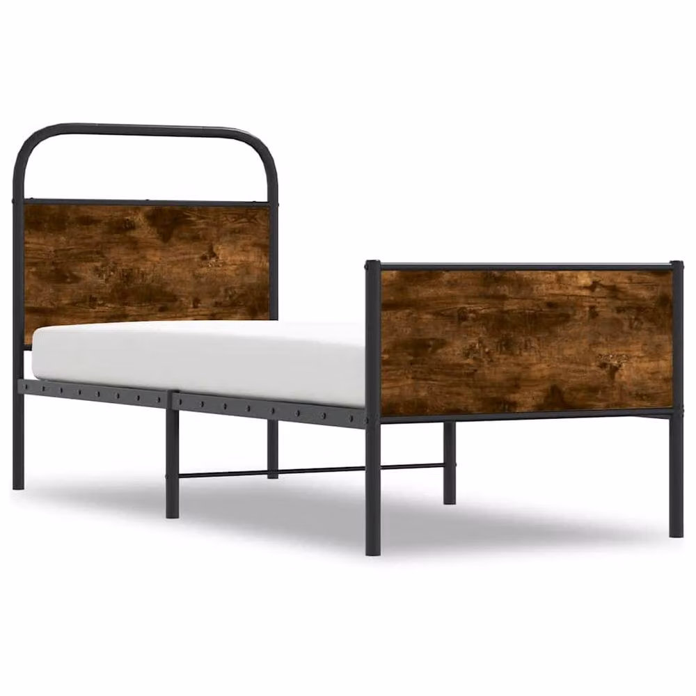 Berkfield Home Sonoma Oak Bed Frame in Brown, W/D/H: 80 x 200 cm – 2
