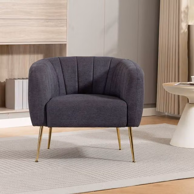 Artemis Home Stanton Accent Chair in Grey Fabric with Solid Wood Frame – 1