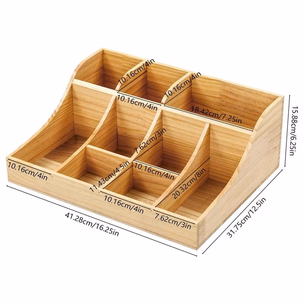 FORGEVIO Pine Condiment Organizer in Brown Wood – 2