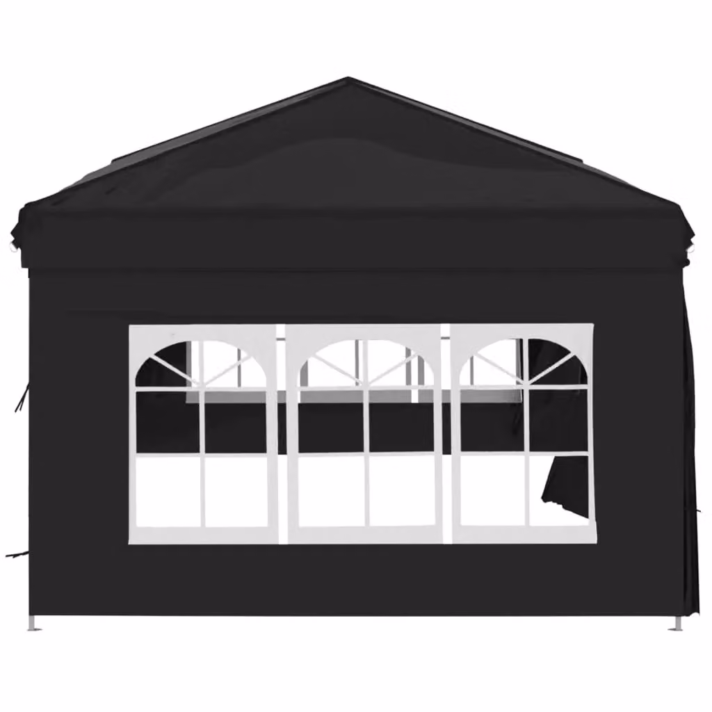 Berkfield Home Folding Party Tent with Sidewalls and Windows, Black and Silver, W: 6 m, D: 3 m, H: 3 m – 3