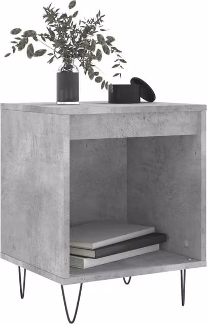 Berkfield Home Modern Bedside Cabinet in Concrete Grey, W/D/H: 40 x 35 x 50 cm