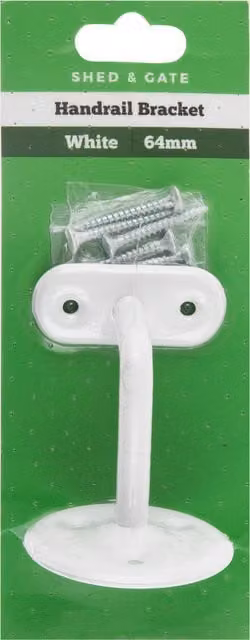 Hiatt White Handrail Bracket with Screws