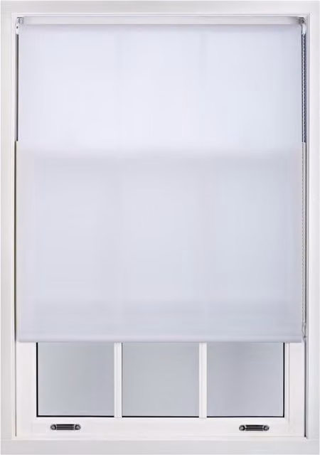 Furnished White Semi-Transparent Polyester Roller Blinds, Width: 150 cm, Drop: 165 cm