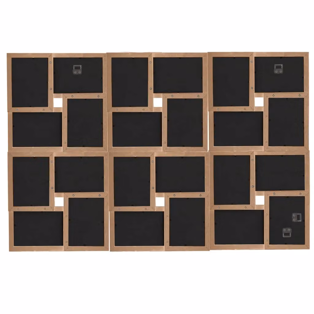 Berkfield Home Modern Rectangular Collage Photo Frame, Light Brown, Holds 24 x 10 x 15 cm Pictures – 3