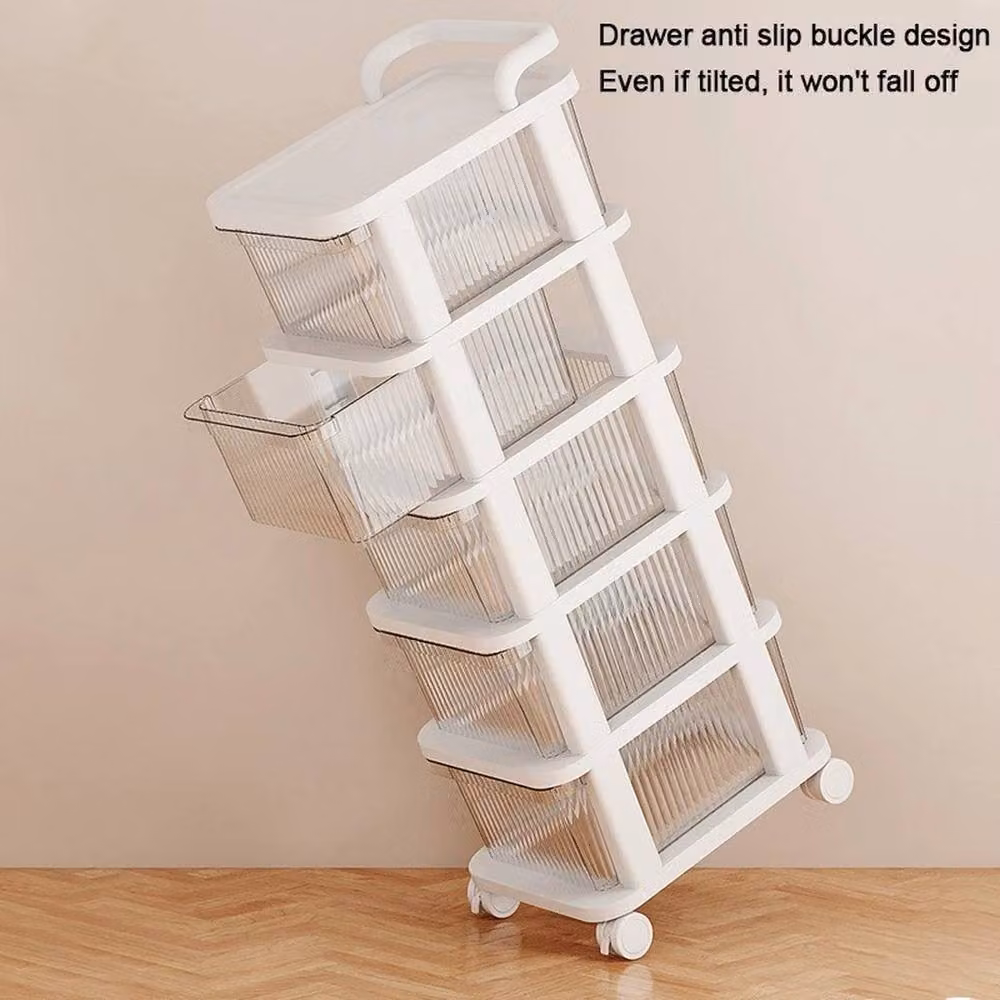 SPETLEK 3-Drawer Plastic Storage Tower Cart in White