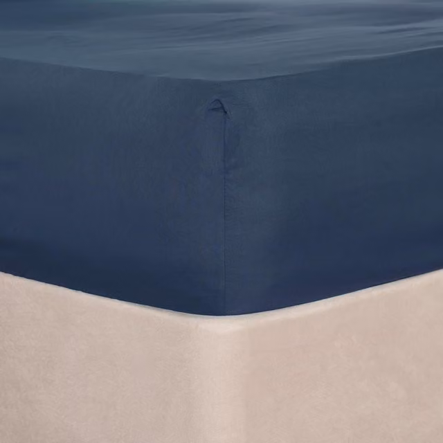 Brentfords Plain Microfibre Fitted Bed Sheet, Blue, 90 x 190 cm