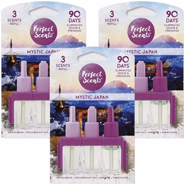 Perfect Scents Plug In Refill Oil for 3 Volution Mystic Japan Scents, Clear, 300g