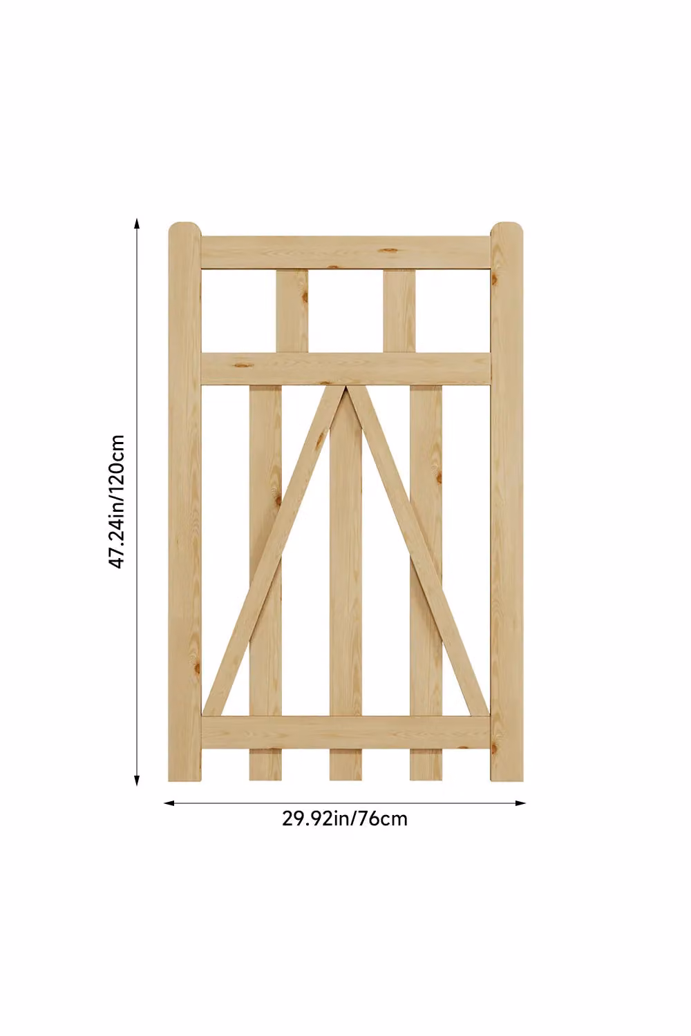 Living and Home Natural Wooden Outdoor Garden Pale Pedestrian Swing Gate, W: 76.2 cm, H: 121.92 cm, D: 152.4 cm – 3
