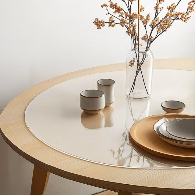 Nicoman Round Transparent Table Protector, Diameter: 110 cm