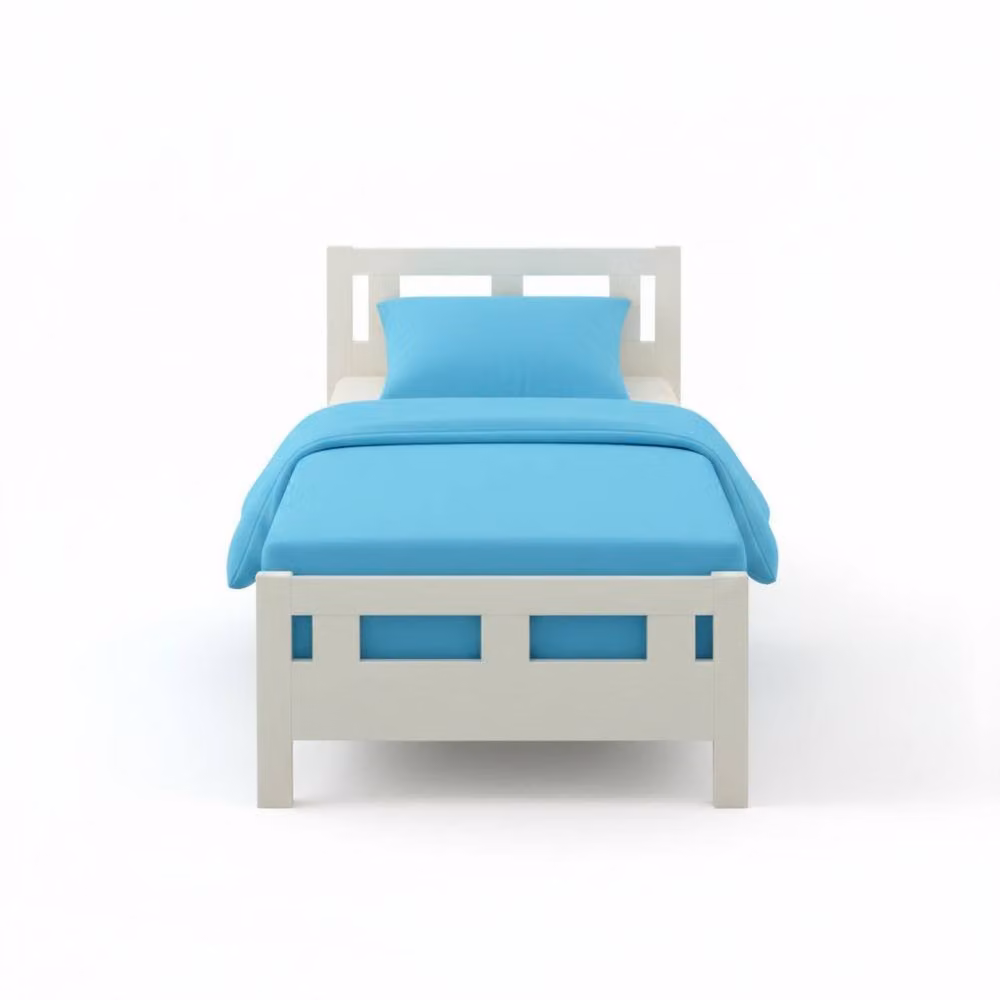 Snug City Blue Flannelette Cotton Cot Bed Duvet Cover and Pillowcase Set, W/D/H: 120 x 60 x 40 cm – 2