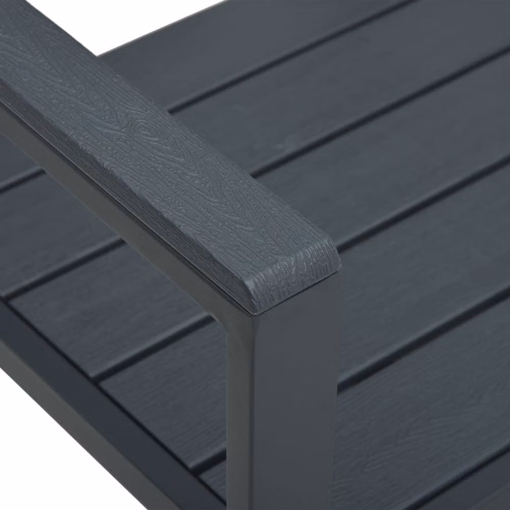 Berkfield Home Garden Bench in Grey Wood Look HDPE – 3