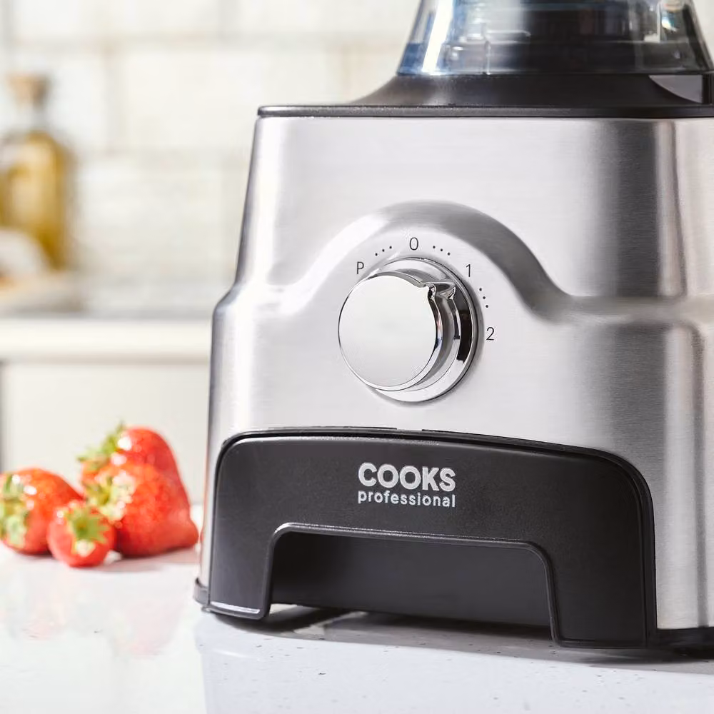 Cooks Professional 1000W Food Processor with 3.5L Bowl and 1.8L Blender Jug in Silver – 3