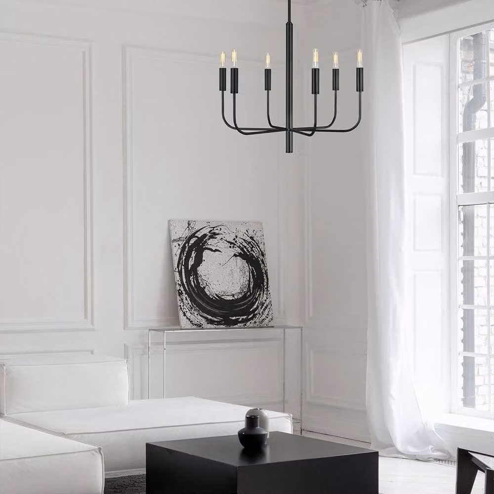 Netlighting Brianna 6 Light Modern Ceiling Chandelier in Black – 2