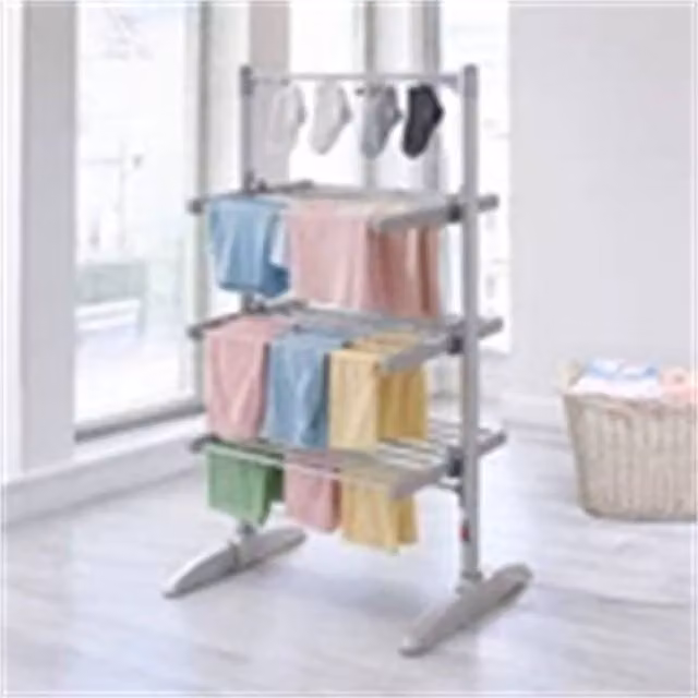 Nordara Electric Heated Clothes Drying Rack in Silver, Width: 100 cm, Height: 112 cm – 1