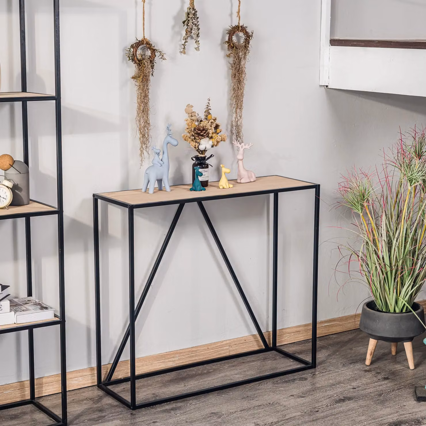 Nordlys Modern Industrial Design Console Table in Brown Metal – 2