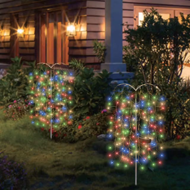 ExtraStar 120 LED Solar Willow Tree Garden Spike Light with RGB Multicolour Effect