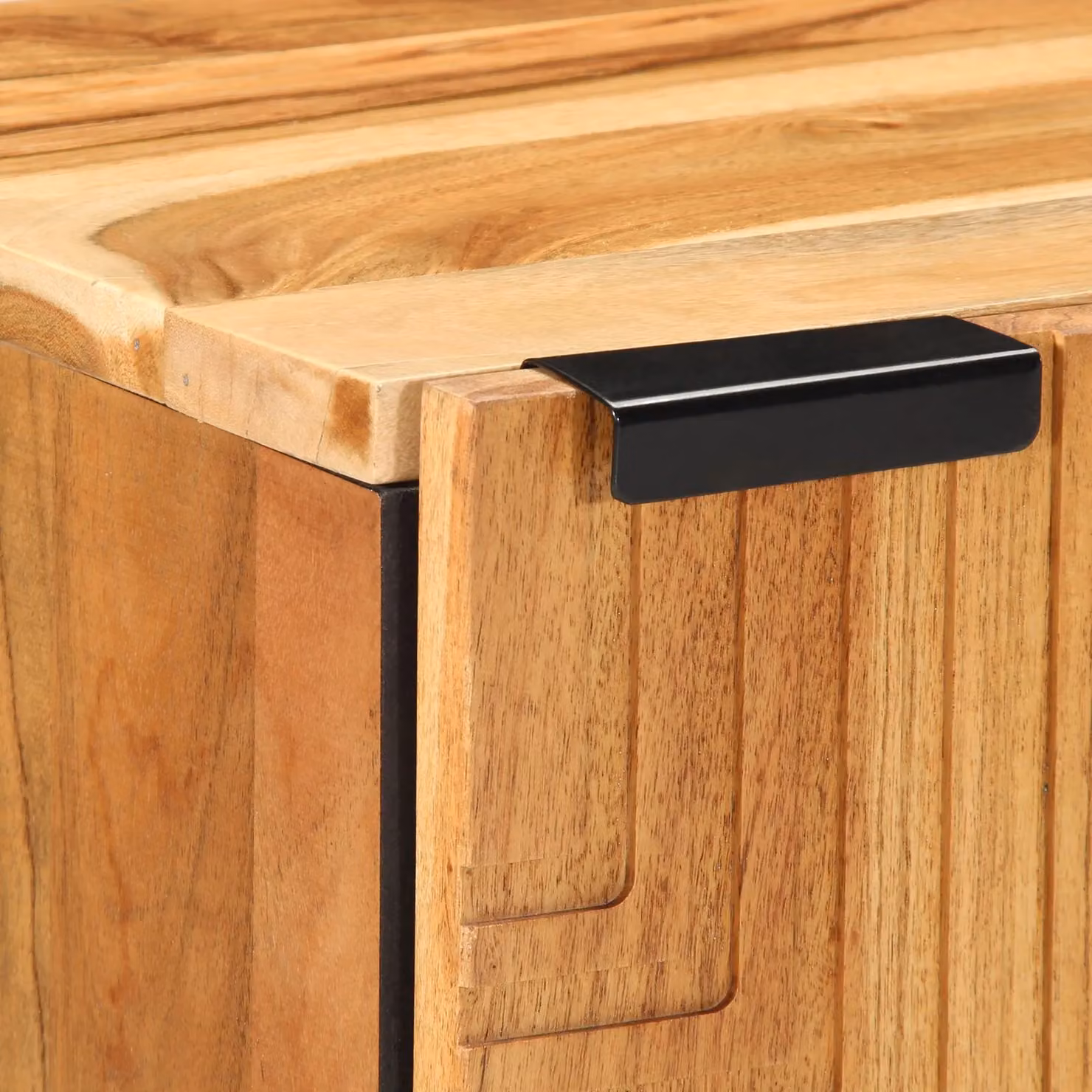 Berkfield Home Brown Acacia Wood Bathroom Cabinet with Hinged Doors and Internal Shelves, W/D/H: 38 x 33.5 x 58 cm – 5