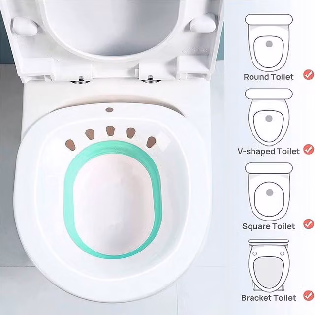 KORVIXA Foldable Portable Toilet Seat Bath in White