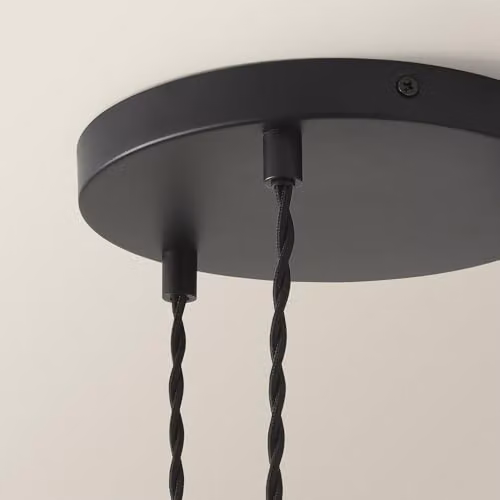 ValueLights Loralei Grey and Black Pleated Faux Silk 3 Drop Cluster Ceiling Light with Included LED Bulbs – 4
