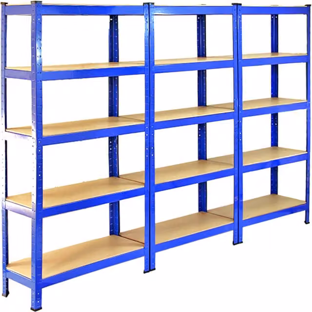 Monstershop Q-Rax Metal and MDF Racking Units, Set of 3, Blue, W/D/H: 90 x 50 x 180 cm – 1