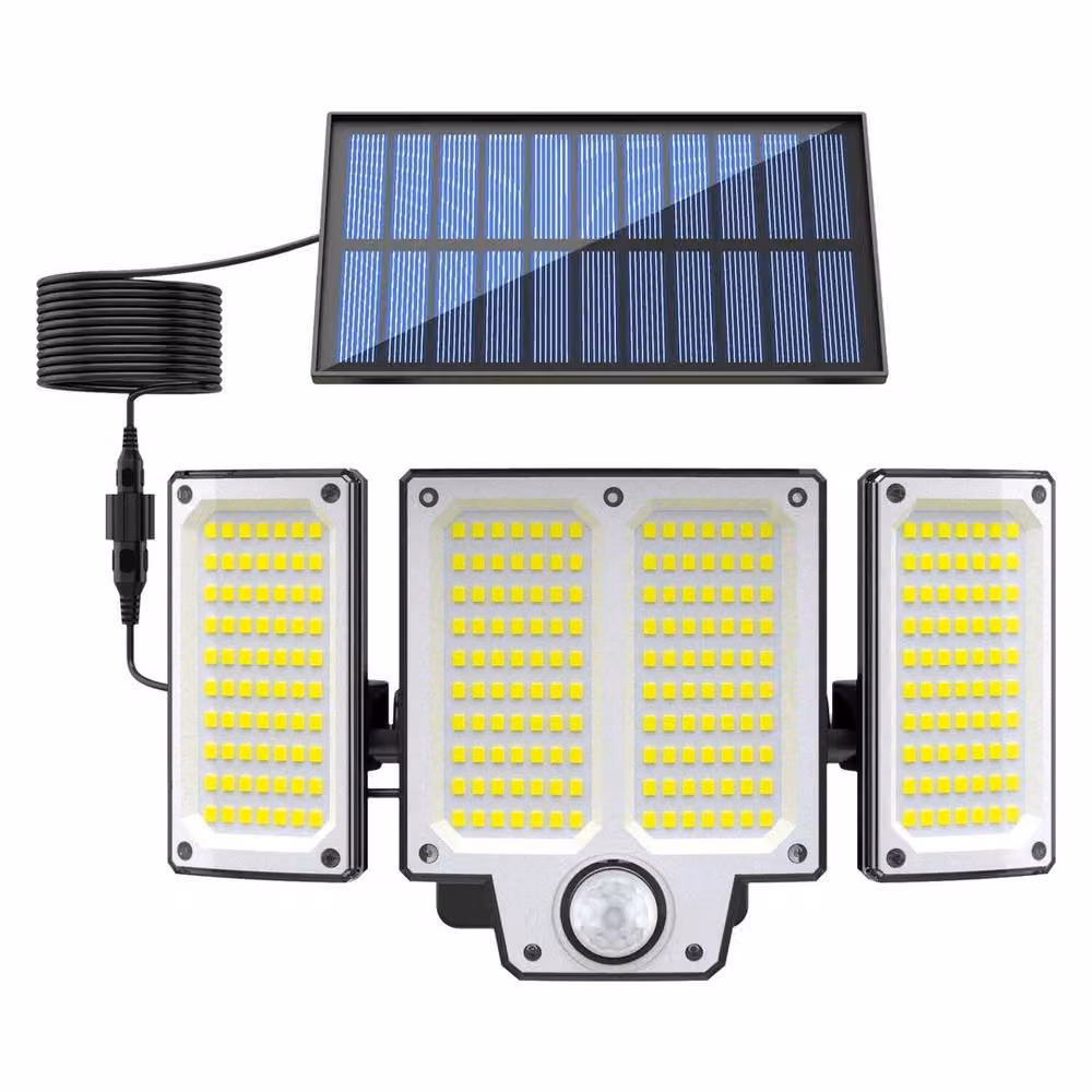 NESTLUNE 2 Pack Solar Powered LED Wall Lights with PIR Motion Sensor and Remote Control in Black – 3