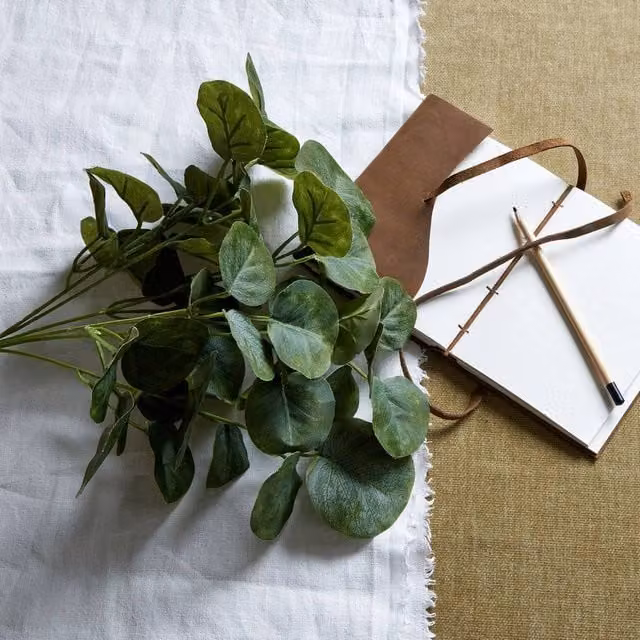 Hill Interiors Artificial Short Eucalyptus Bunch in Green, W10 x D10 x H35 cm – 3