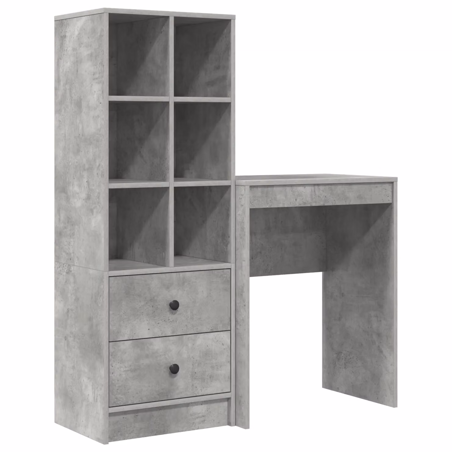 Berkfield Industrial Writing Desk with Storage in Concrete Grey Engineered Wood – 2