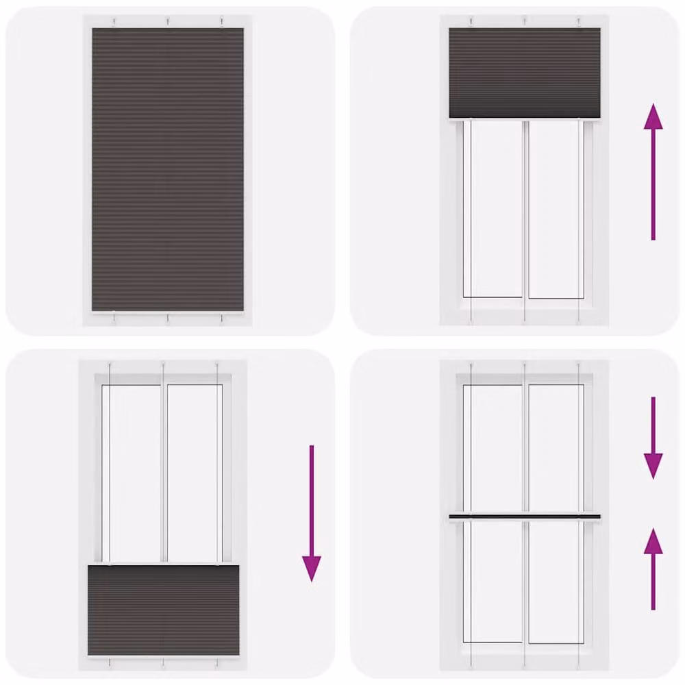 Berkfield Home Single Pleat Black Polyester Opaque Blind W: 105 cm, H: 200 cm – 4