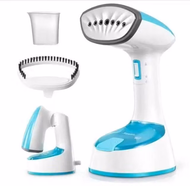 Dyzi 1500W Handheld Foldable Garment Steamer with Brush Attachment, Blue, 150ml