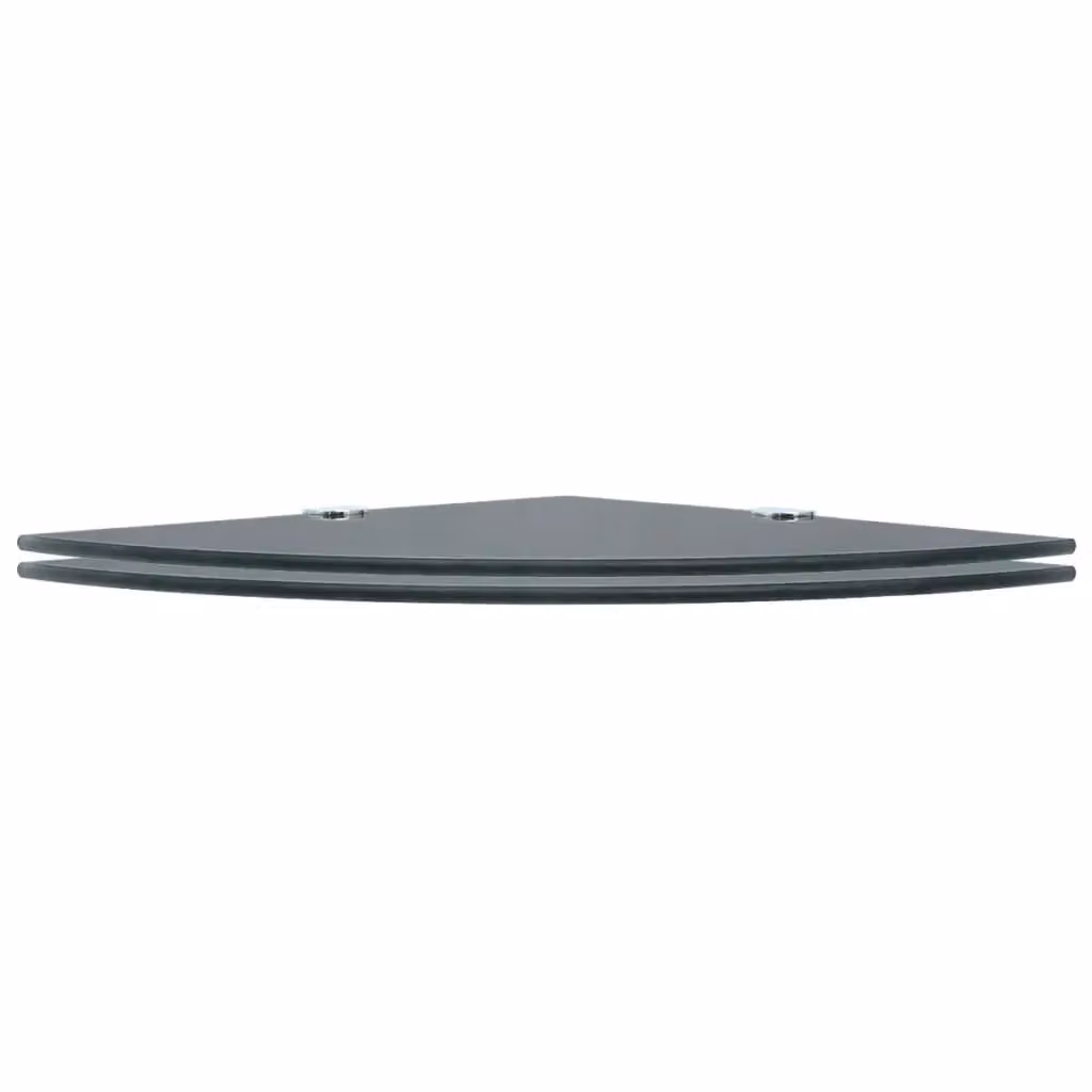 Berkfield Home Set of 2 Black Glass Corner Shelves with Chrome Metal Supports, W/D: 25 x 25 cm – 2