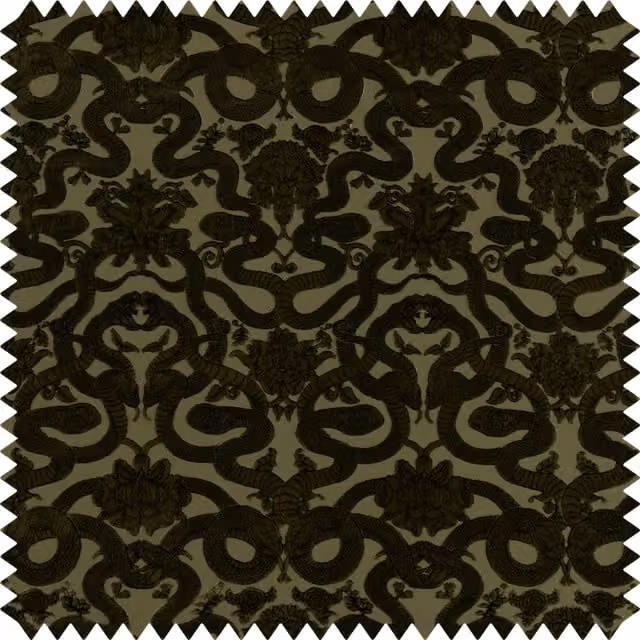 House of Hackney Anaconda Cut-Velvet Green Graphic Fabric