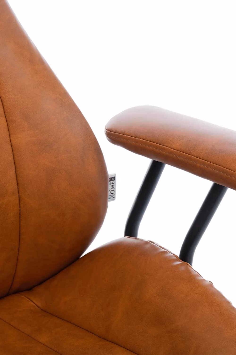 Garden Sanctuary Mid-Century Modern Brown Synthetic Leather Office Chair with Castors – 3