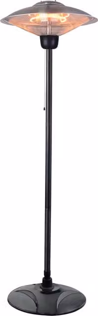 Litecraft Floor Standing Outdoor Radiant Patio Heater in Silver and Black Metal