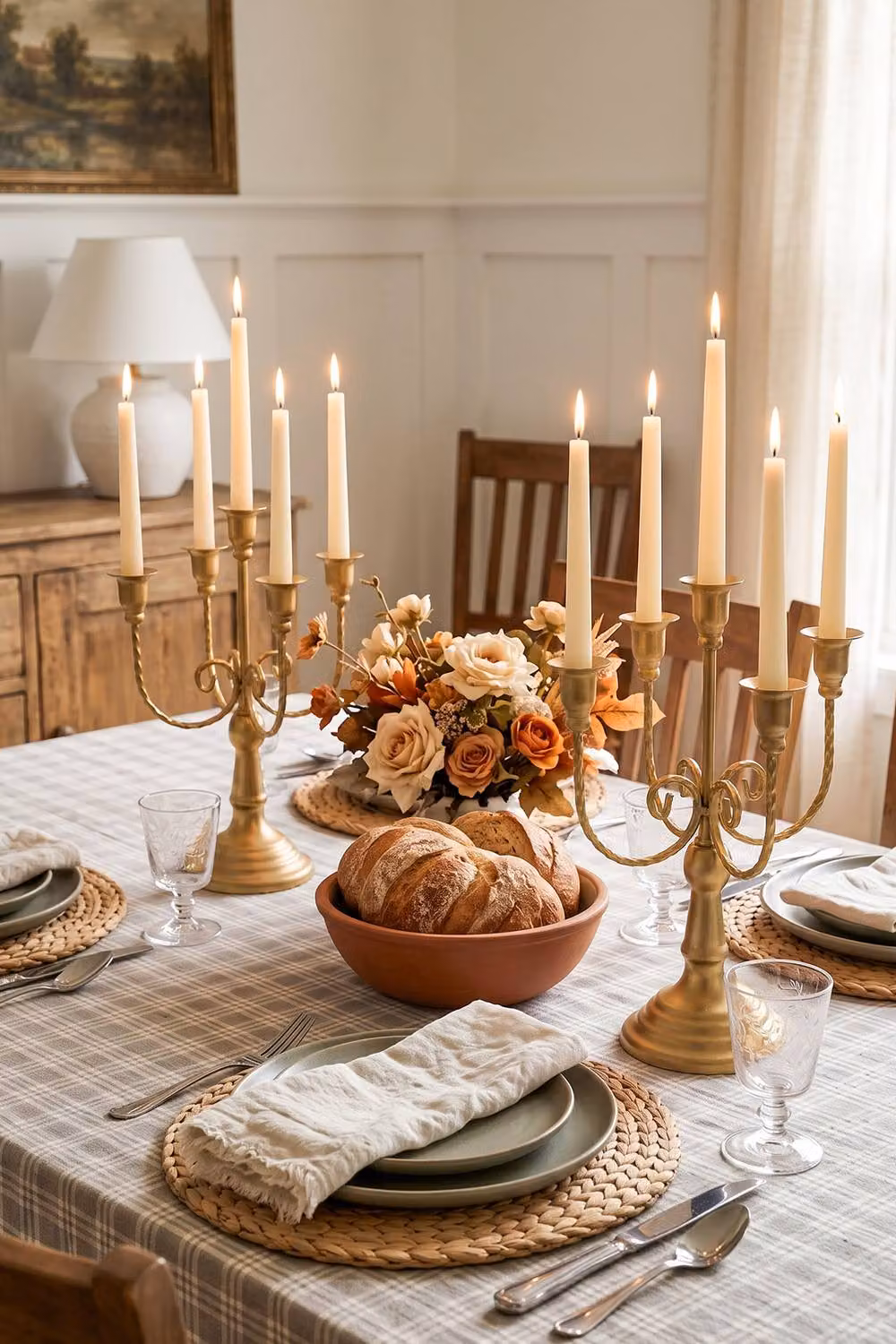 Living and Home 2-Piece Gold Metal 5-Arm Vintage Taper Candle Holders – 2