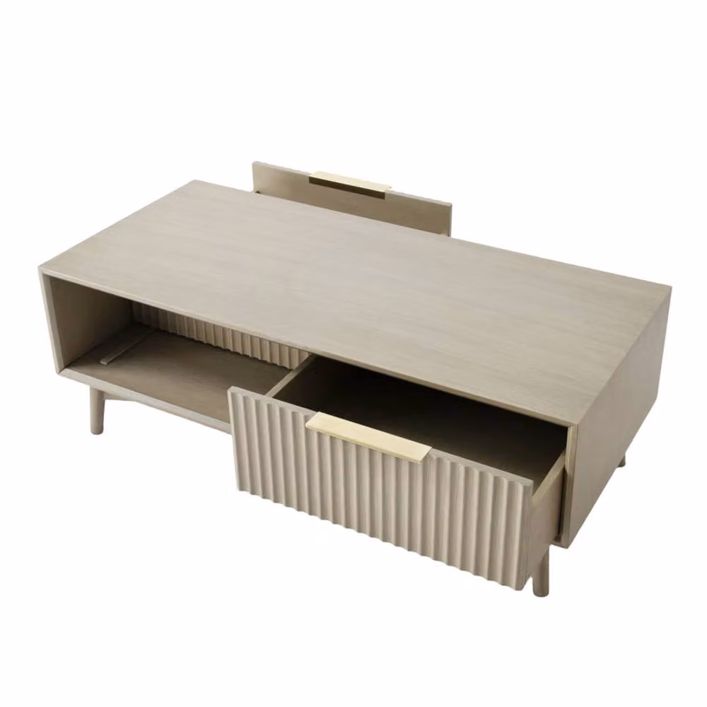 Home Garden Direct Monza Coffee Table with Fluted Drawers in Grey Pale Ash – 4