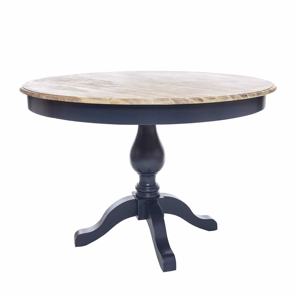 Statement Furniture Florence Round Pedestal Dining Table in Blue, Diameter: 120 cm, Height: 78 cm – 2