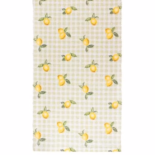 Riva Home Lemons Table Runner in Green, W: 180 cm, D: 35 cm