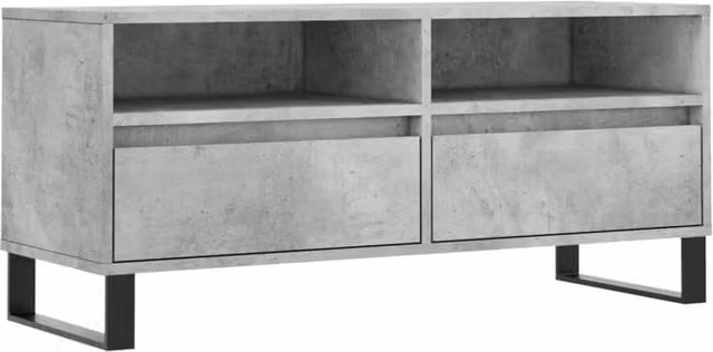 Berkfield Home Industrial TV Cabinet in Concrete Grey, W/D/H: 100 x 44.5 x 44.5 cm – 1
